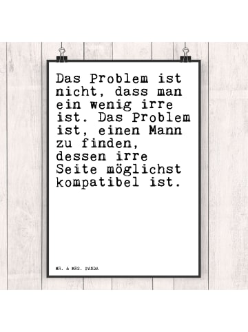 Mr. & Mrs. Panda Poster Das Problem ist nicht,... mit Spruch in Weiß
