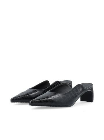 Bianco Mules in BlackCroco