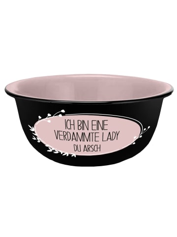 Geda Labels Müslischale Verdammte Lady Emaille-Optik in Schwarz - 600 ml