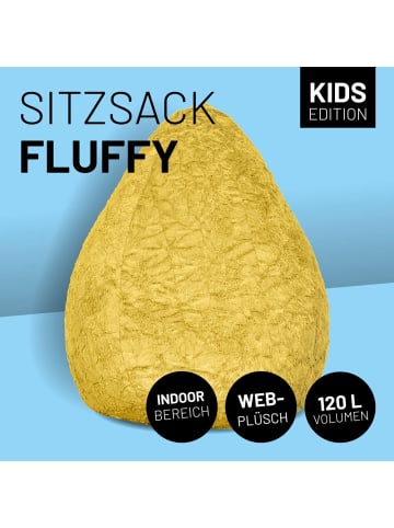 Lumaland Sitzsack Fluffy 120l gelb  gelb