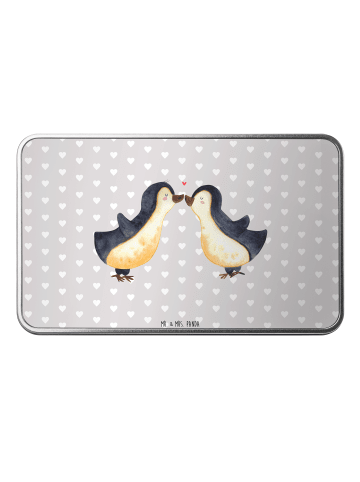 Mr. & Mrs. Panda Blechdose Pinguin Liebe ohne Spruch in Grau Pastell