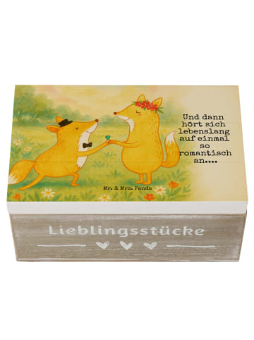 Mr. & Mrs. Panda Schatzkiste Füchse Hochzeit Design mit Spruch in Weiß