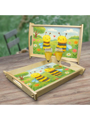 Mr. & Mrs. Panda Servier Tablett Biene Verliebt Design ohne Spruch in Weiß