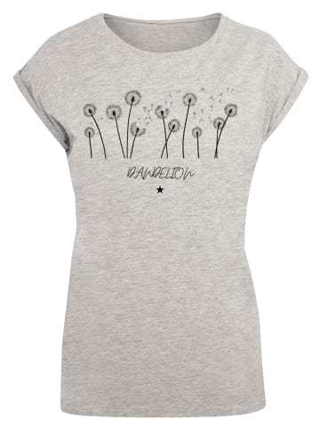 F4NT4STIC Extended Shoulder T-Shirt Dandelion Blume in grau meliert