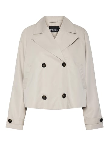 Pieces Trenchcoat in Silver Gray