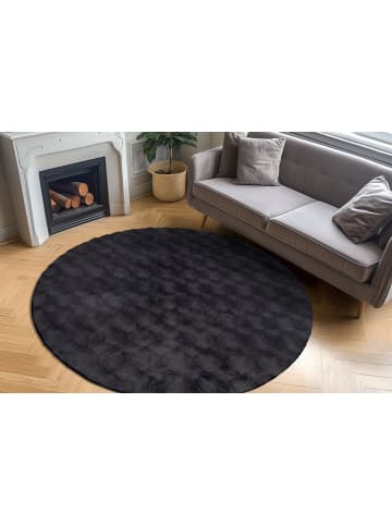 Kayoom Teppich Royal in anthrazit - rund