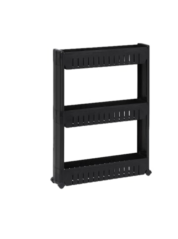 relaxdays Nischenwagen in Schwarz - (B)12,5 x (H)71 x (T)54 cm