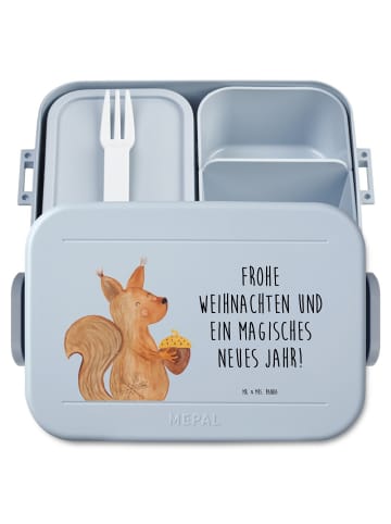 Mr. & Mrs. Panda Bento Box Eichhörnchen Weihnachten Motiv mit Sp... in Blau Pastell