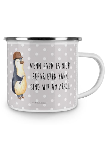 Mr. & Mrs. Panda Kaffeetasse Wenn Papa es nicht reparieren kann,... in Grau Pastell