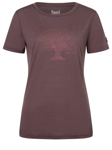 super.natural Merino T-Shirt W TREE OF KNOWLEDGE TEE in Lila