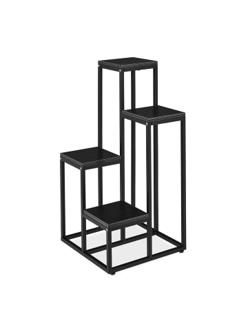 relaxdays Blumentreppe in Schwarz - (B)40 x (H)100 x (T)40 cm