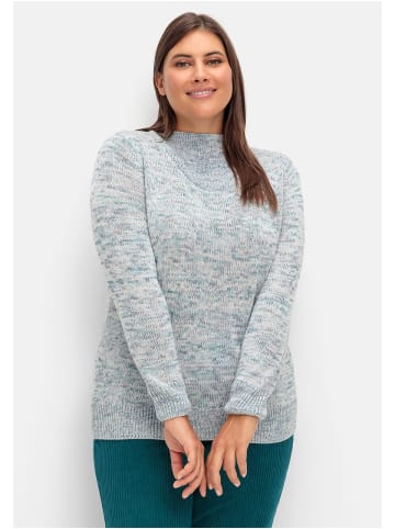 sheego Melierter Strickpullover in mint meliert