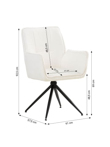 Homestyle4u Polsterstuhl in Weiß