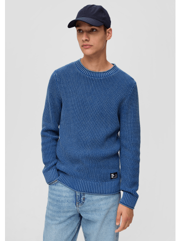 QS Strickpullover langarm in Blau