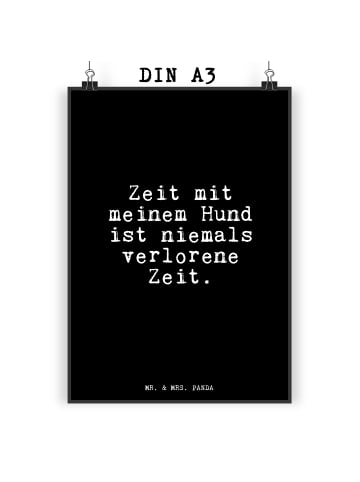 Mr. & Mrs. Panda Poster Zeit mit meinem Hund... mit Spruch in Schwarz