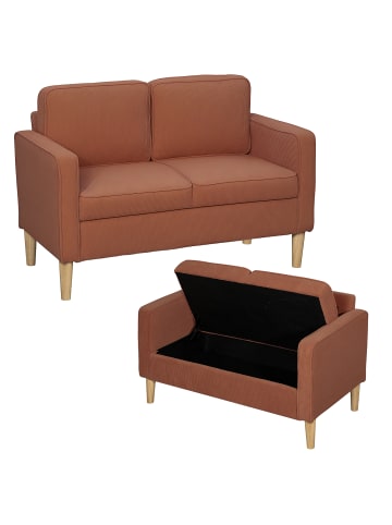 HOMCOM 2 Sitzer Sofa-117L x 63B x 79H cm-Orange