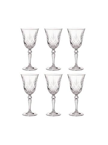 Butlers 6x Rotweingläser aus Kristallglas 270ml CRYSTAL CLUB in Transparent