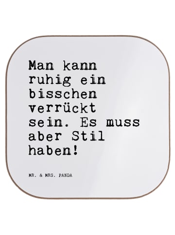 Mr. & Mrs. Panda Holzuntersetzer Man kann ruhig ein... mit Spruch in Weiß