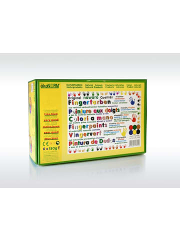 ÖkoNorm Fingerfarbenset Classic, rot/gelb/grün/blau/braun/schwarz - ab 18 Monaten