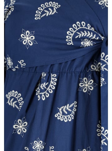 DreiMaster Damen Kleid in Marine Wollweiss