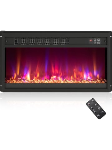COSTWAY Elektrokamin mit Heizung 1500W in Schwarz