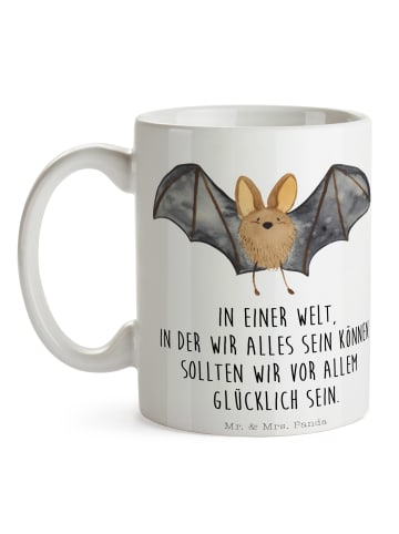 Mr. & Mrs. Panda Becher Fledermaus Flügel mit Spruch in Weiß