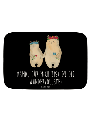 Mr. & Mrs. Panda Badvorleger Bären mit Blumenkranz mit Spruch in Schwarz