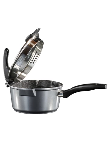 Stoneline Stielkasserolle 18 cm | mit Deckel in Anthrazit