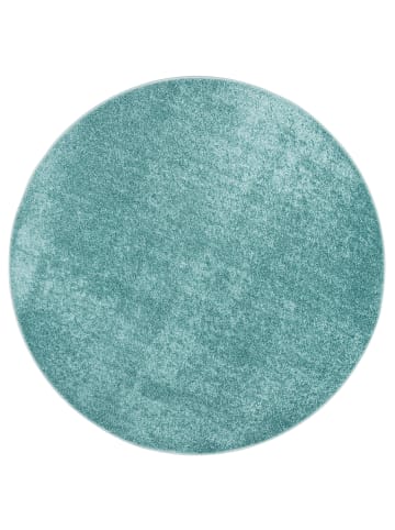 Snapstyle Hochflor Velours Teppich Luna Rund in Mintgrün