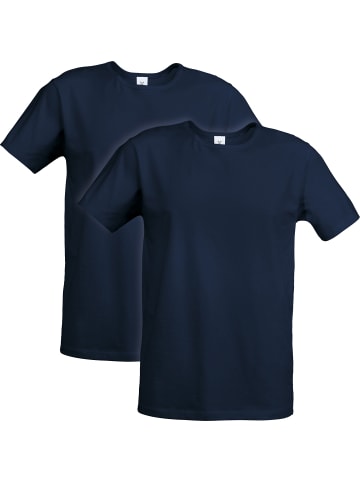 Erwin Müller Baumwolle, Single-Jersey Unterhemd, 1/2-Arm 2er-Pack in dunkelblau