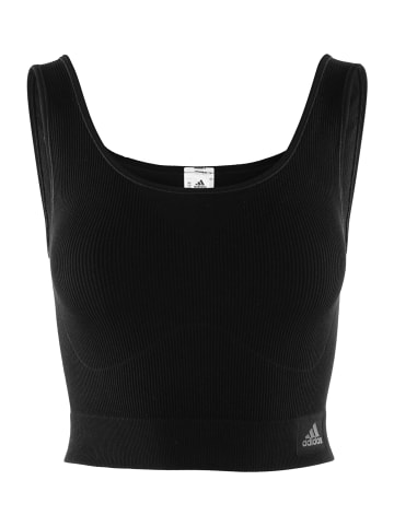 adidas Crop-Top Ripp Stretch in Schwarz