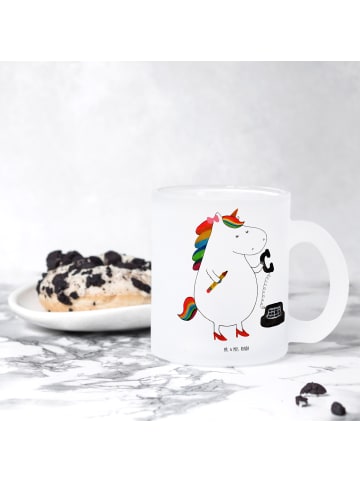 Mr. & Mrs. Panda Teetasse Einhorn Sekretärin ohne Spruch in Transparent