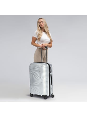 Pactastic Collection 02 THE MEDIUM 4 Rollen Trolley 67 cm in silver metallic 2