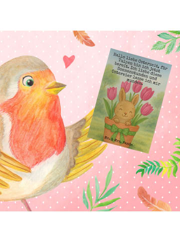 Mr. & Mrs. Panda Grußkarte Hase Tulpen Design mit Spruch in Weiß