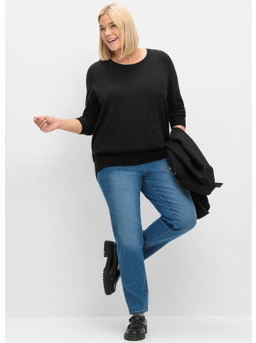sheego Strickpullover in schwarz