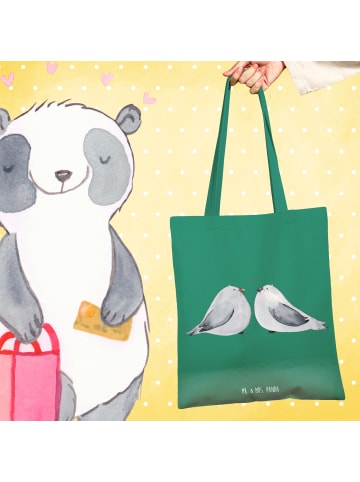 Mr. & Mrs. Panda Einkaufstasche Turteltauben Liebe ohne Spruch in Mint