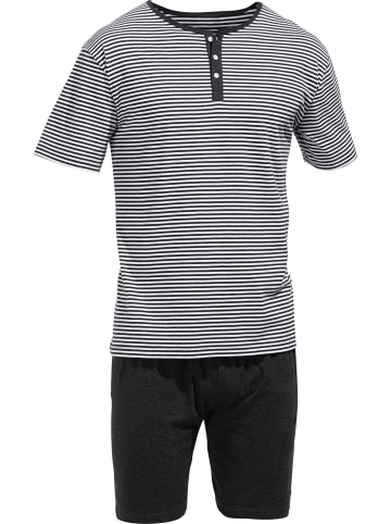 Erwin Müller Single-Jersey Shorty in anthrazit/weiß