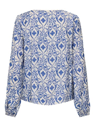 JACQUELINE de YONG Trendige Bluse Langarm Top V-Ausschnitt Zeitloser Design in Blau-2