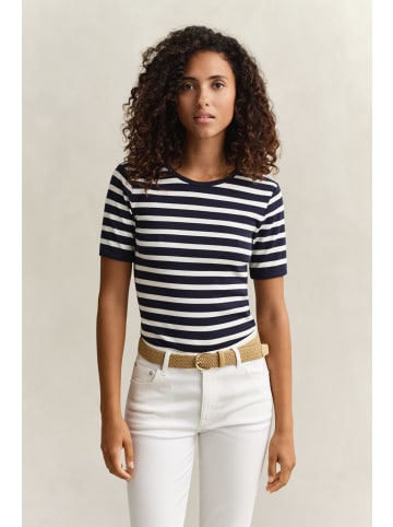 Gant Geripptes T-Shirt mit Streifen in Evening Blue