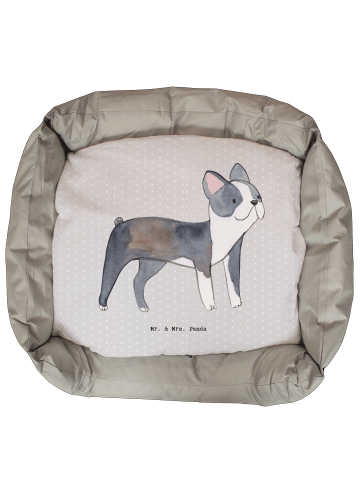 Mr. & Mrs. Panda Hundebett Boston Terrier Lebensretter ohne Spruch in Grau Pastell