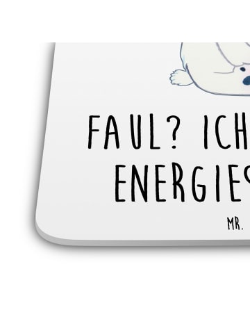 Mr. & Mrs. Panda Untersetzer Eisbär Faul mit Spruch in Weiß