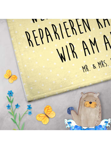 Mr. & Mrs. Panda Gästehandtücher Wenn Papa es nicht reparieren k... in Gelb Pastell