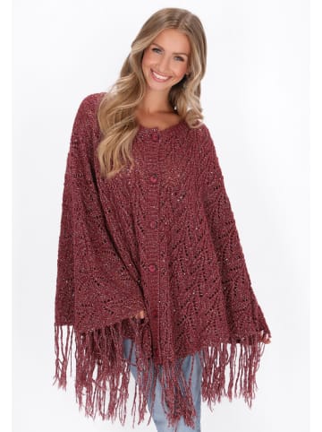 IZIA Poncho in burgundy