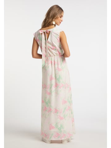 IZIA Damen Maxikleid Mit Allover-Print in Rosa Mint