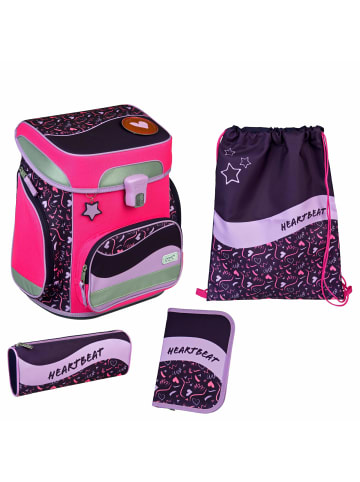SCOOLI EasyFit Glow DIN - Schulranzen Set 5tlg. (Dotty Dolphin) in Heartbeat
