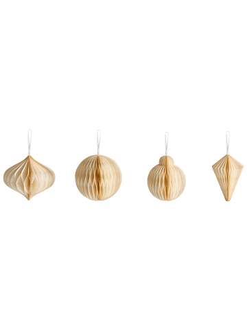 Beliani 20er-Set Weihnachtsbaumkugeln JOLSTRA in Beige