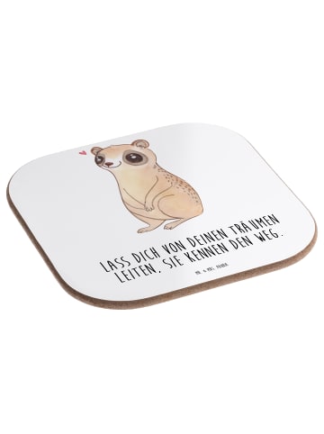 Mr. & Mrs. Panda Tischuntersetzer Plumplori Glücklich mit Spruch in Weiß