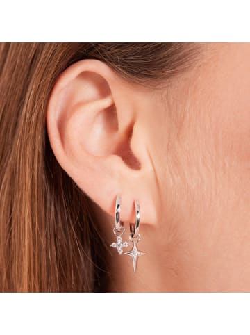Lucardi 925 Silber Ohrringe Stern