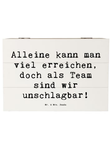 Mr. & Mrs. Panda Holzkiste mit Deckel Spruch Im Team zuMenschmenarb... in Weiß
