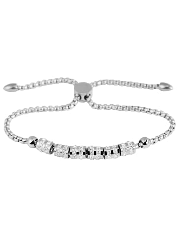 Adeliás Damen Armband aus Edelstahl mit Similisteine in silber